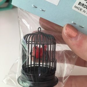 Miniature bird cage charm
